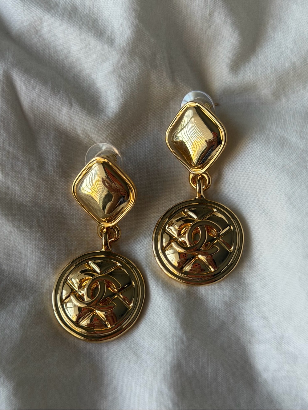 Gold-Tone Chanel Drop Earrings
